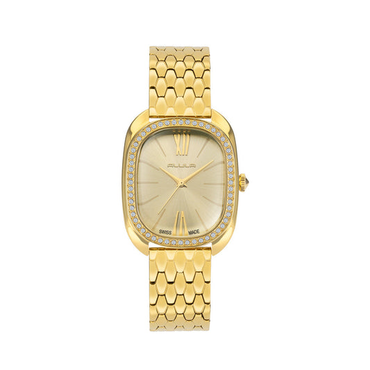 Women Gold Stainless Steel 28mm Watch