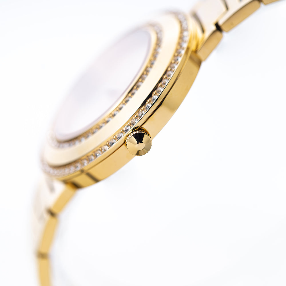 Women Gold Stainless Steel 33.5mm Watch