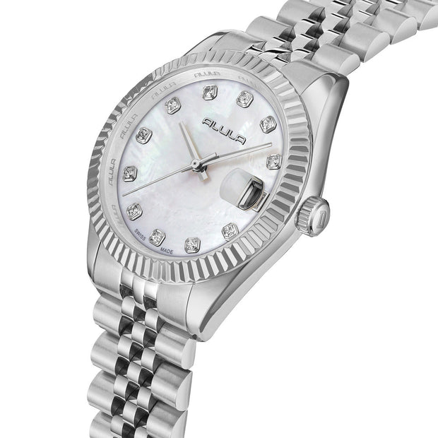 Women White 32mm Silver Watch