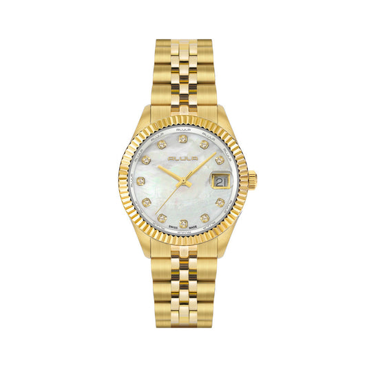 Women White 32mm Gold Watch