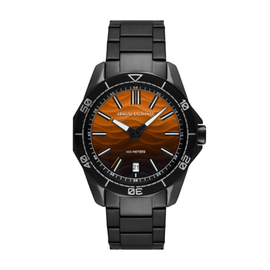 Men Black 44mm Watch