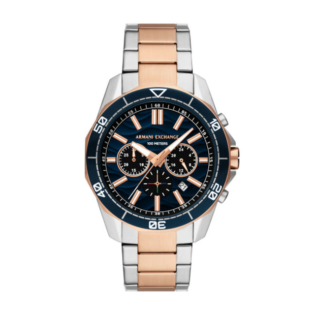 ساعة ثنائية اللون رجالية مقاس