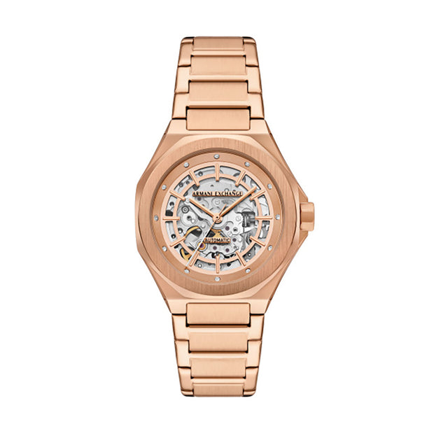 ساعة نسائية من الذهب الوردي مقاس