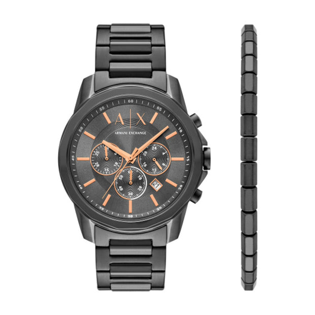 Men Banks Gunmetal Watch Set
