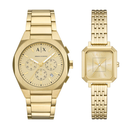 Unisex Sync Gold Watch Set