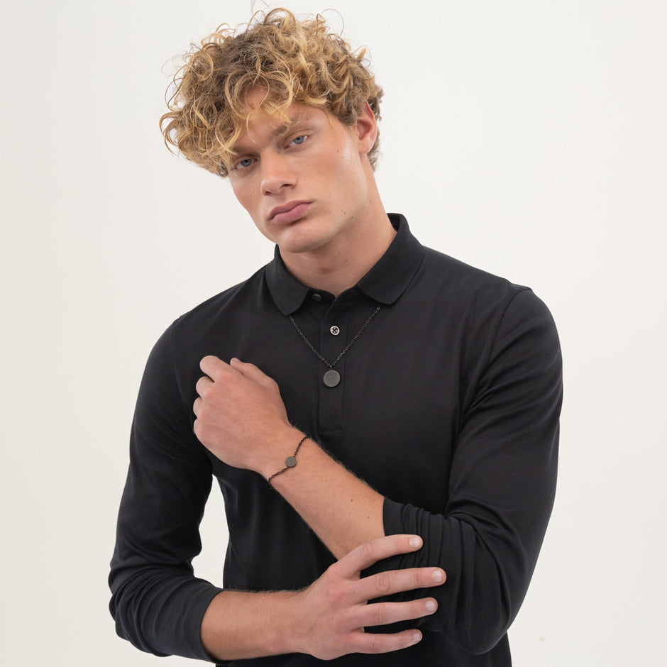 Men Double B Coin Necklace