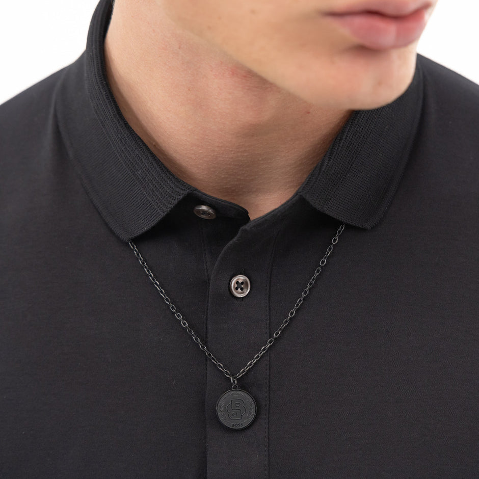 Men Double B Coin Necklace