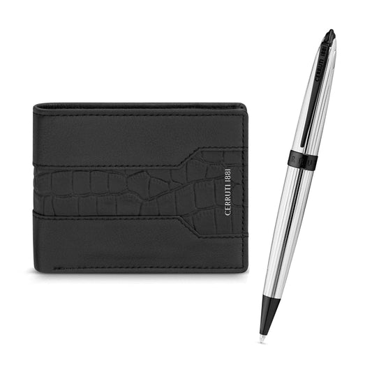 Black Wallet and Pen
