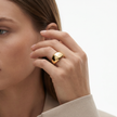 Women Sculpted Gold Ring