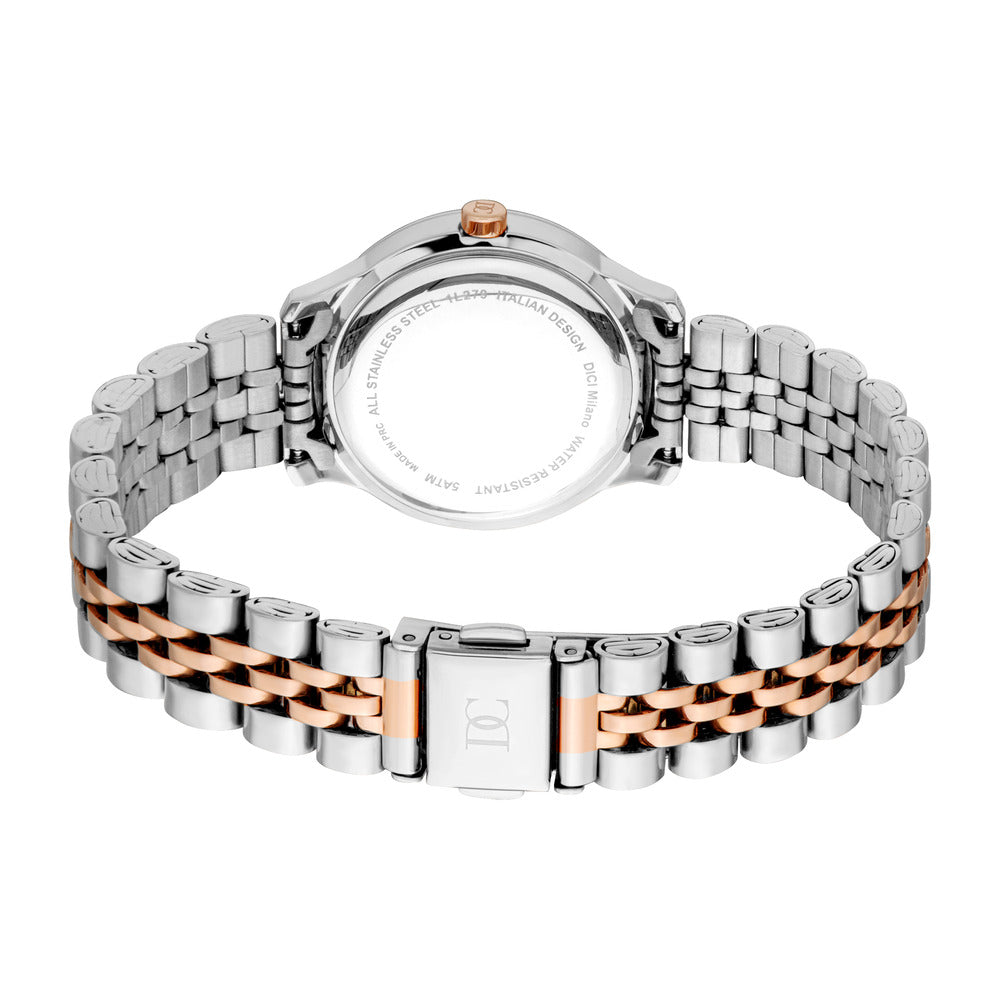 Women Glam Silver/Rose Gold 23mm Watch