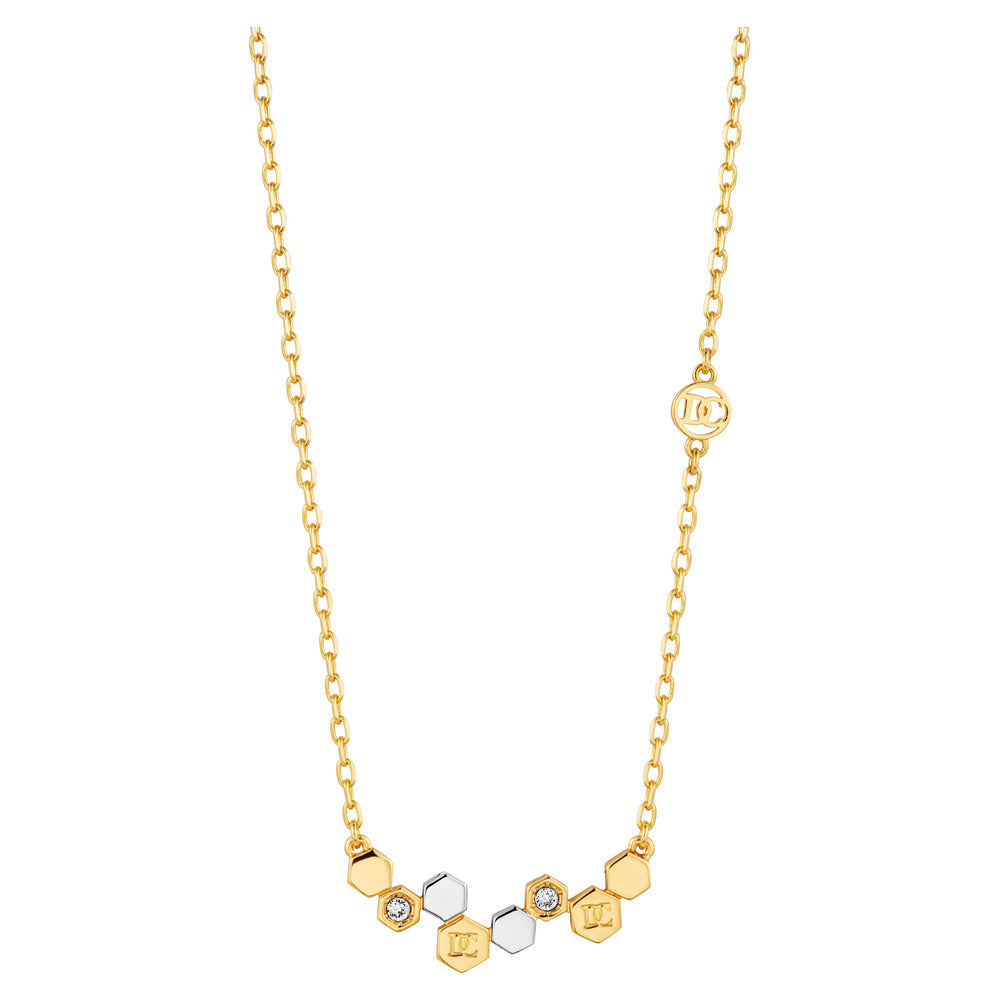 Women Favo Two Tone Necklace