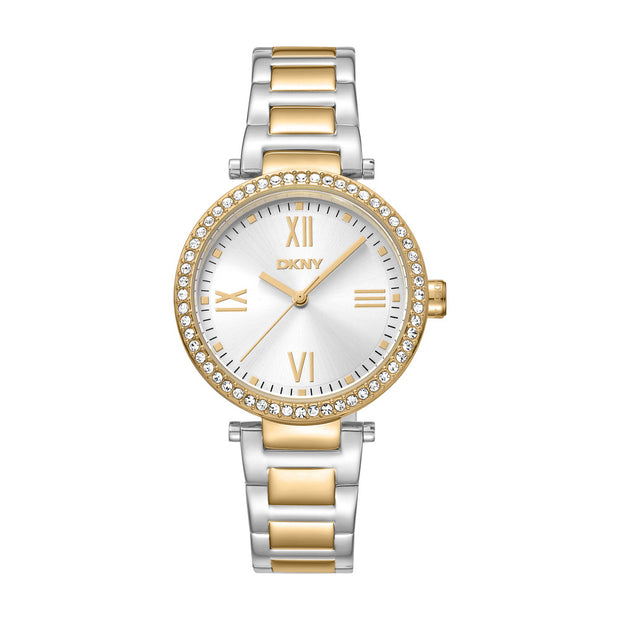 ساعة نسائية ثنائية اللون 