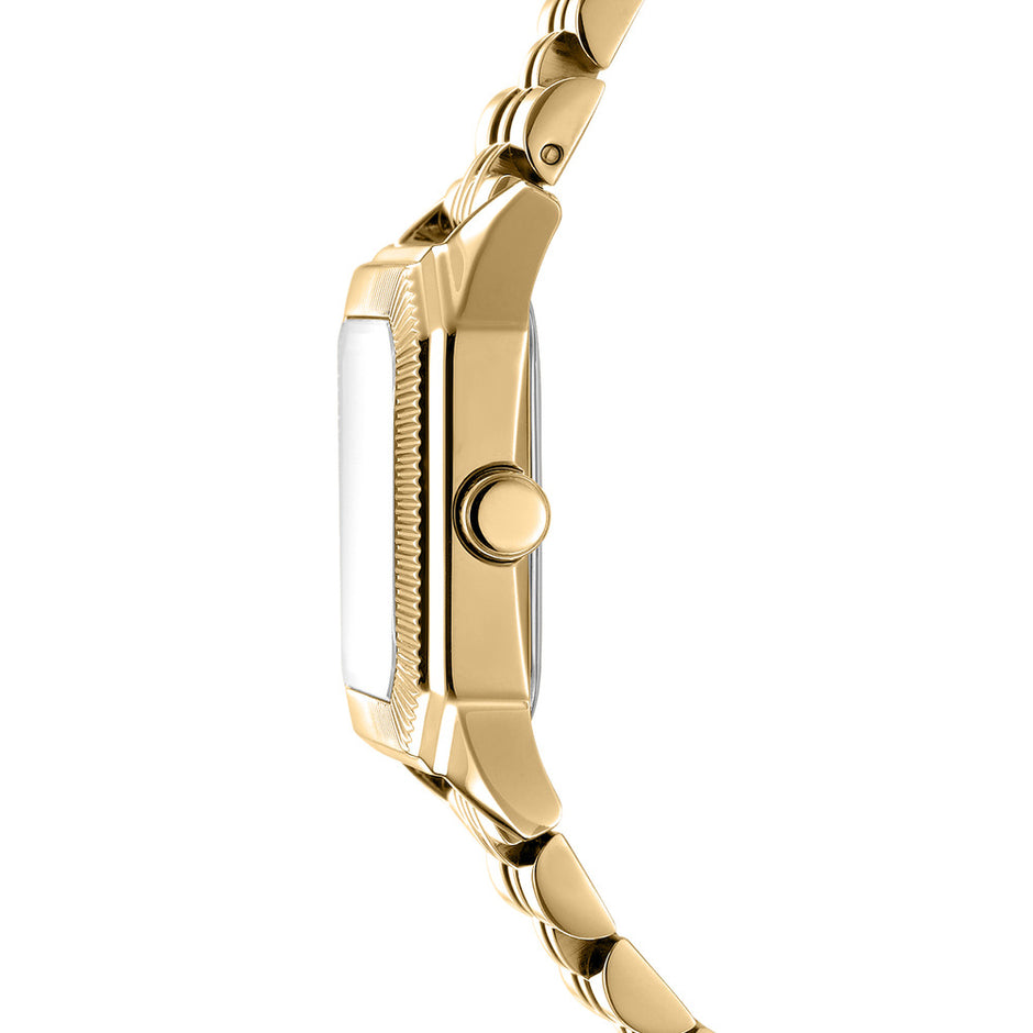 ساعة بتصميم مربع وسوار مضفر للنساء