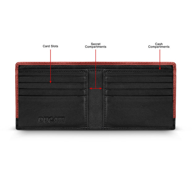 Men Lucca Black/Red Wallet