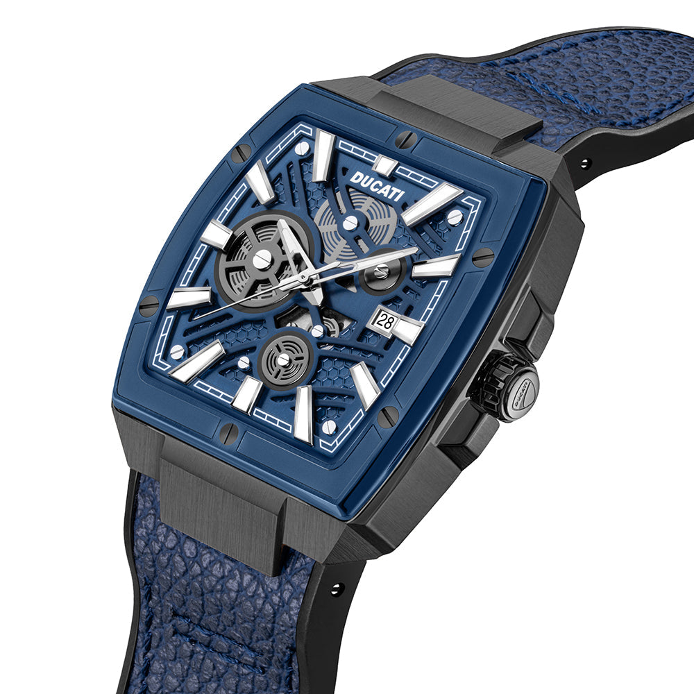 Ducati Dt002 Blue Dial Gun Case Blue Strap