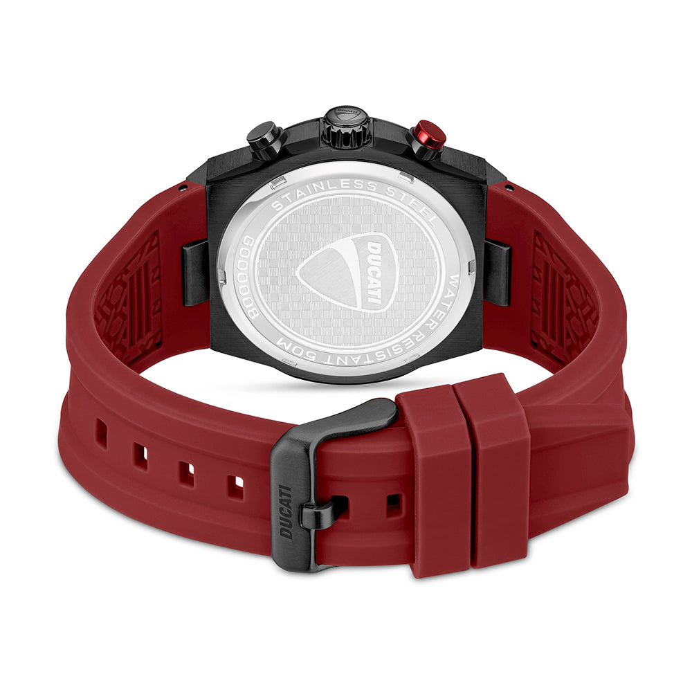 Ducati Dt003 Black Dial Black Case Red Strap