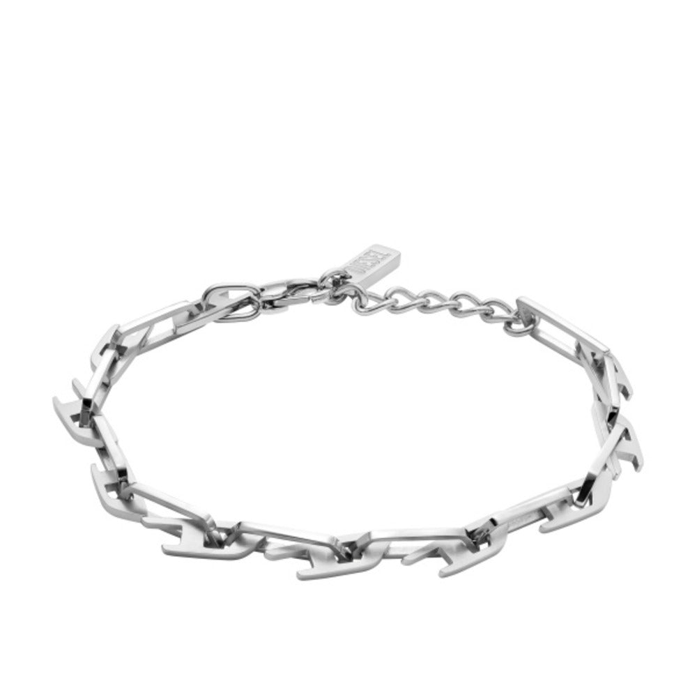 Men D Logo Silver Bracelet