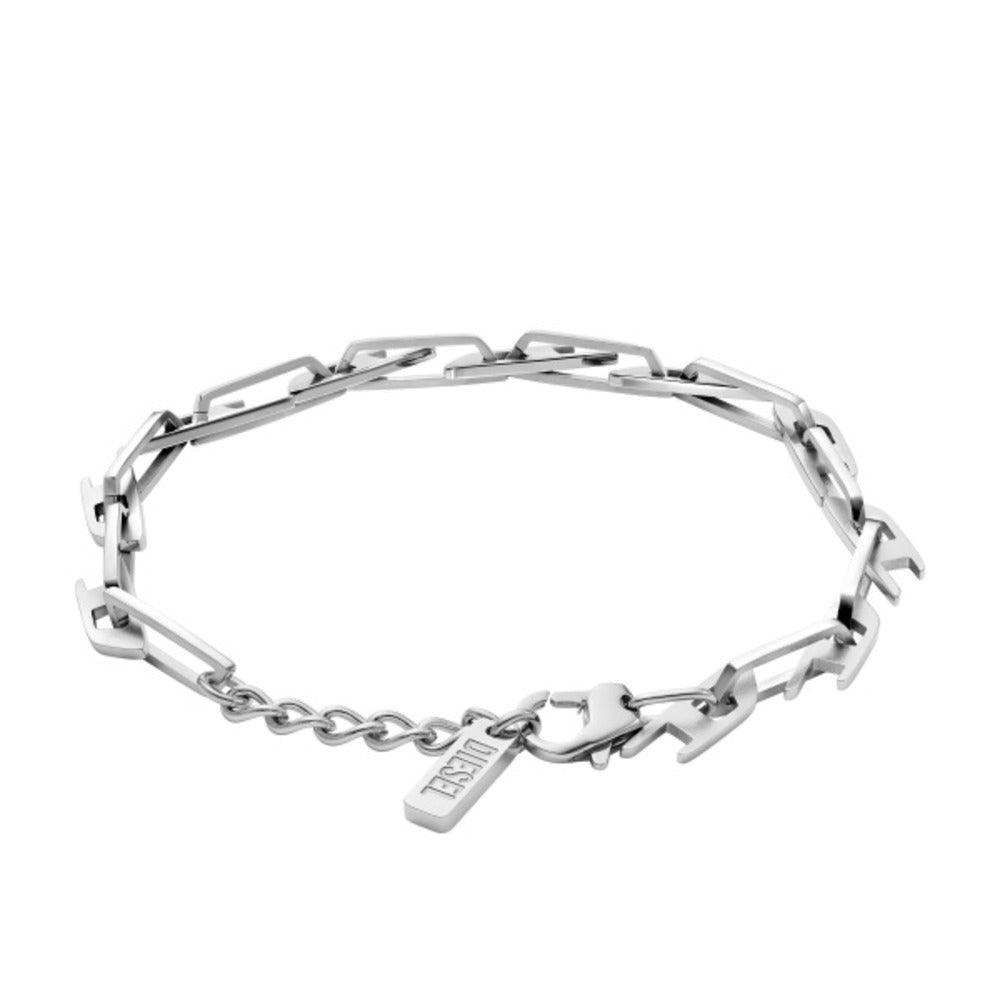 Men D Logo Silver Bracelet