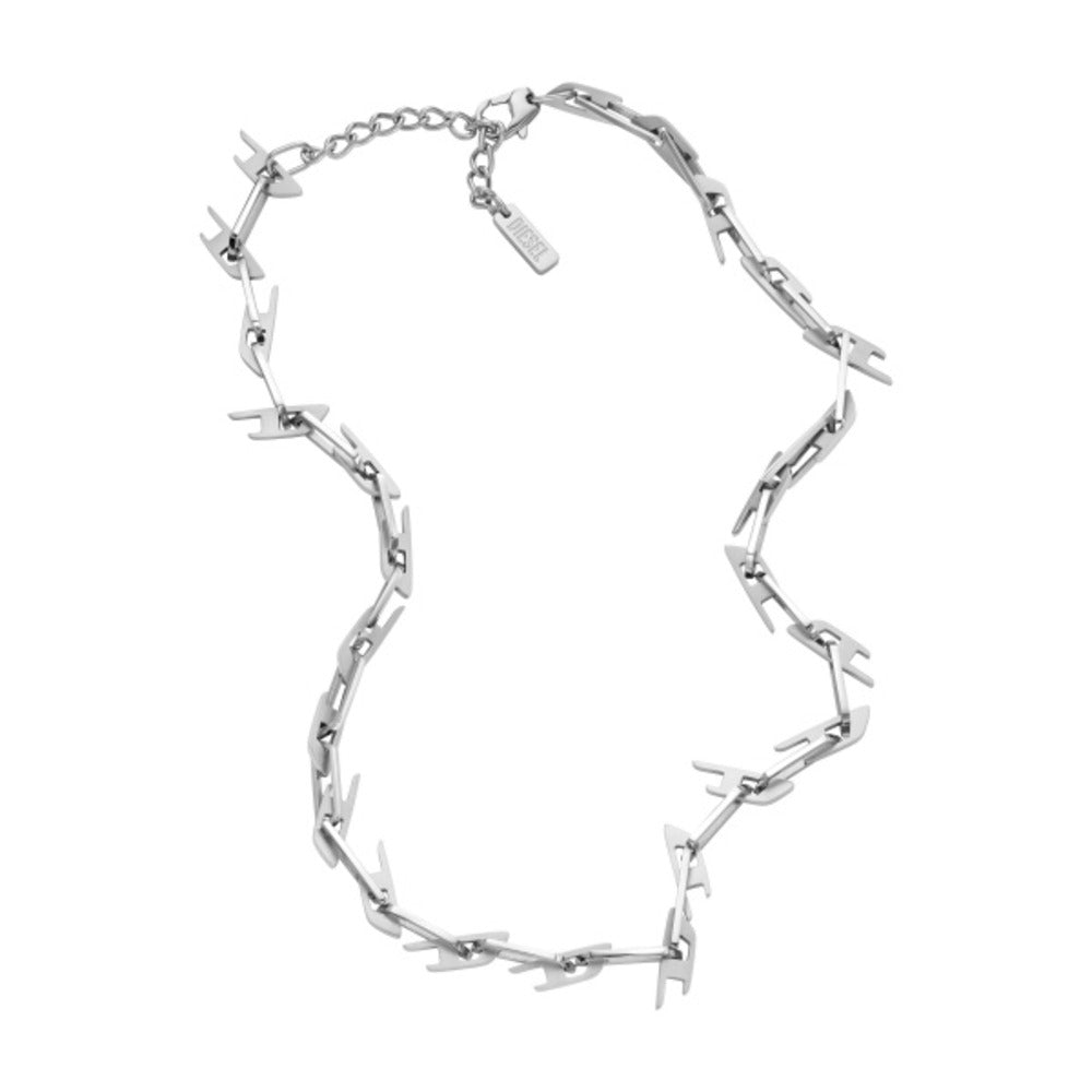 Men D Logo Silver Necklace