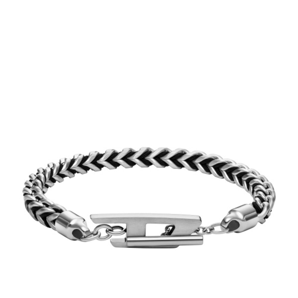 Men D Logo Silver Bracelet