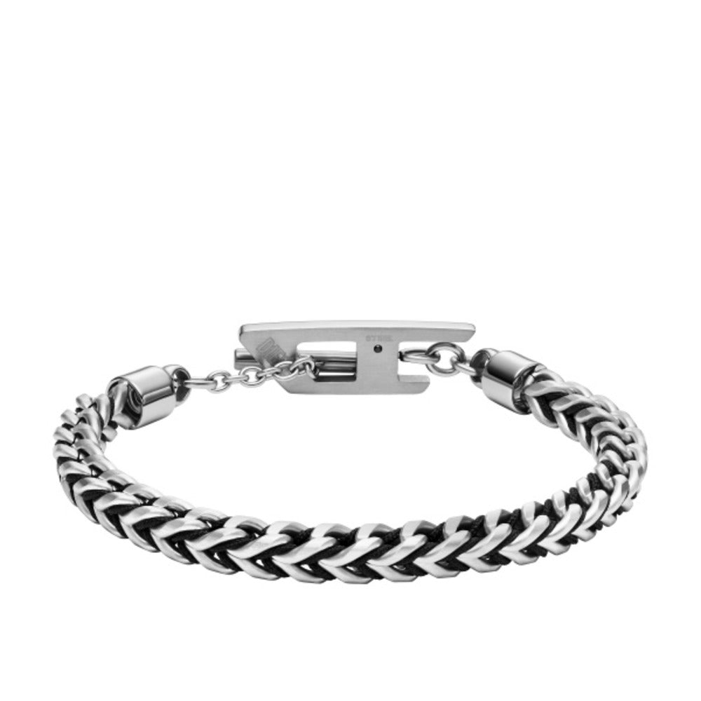 Men D Logo Silver Bracelet