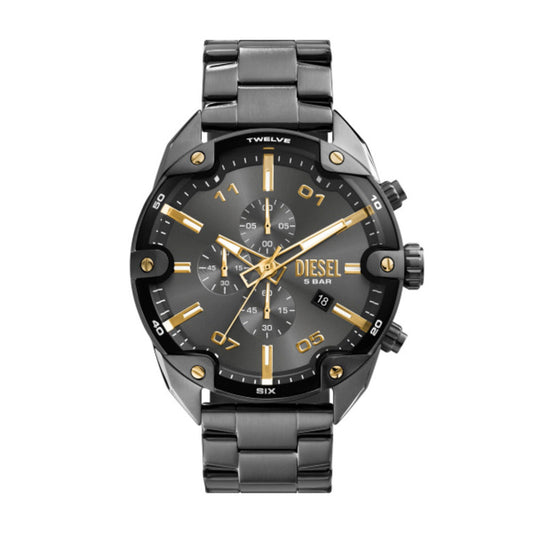 Men Spiked Gunmetal 49mm Watch