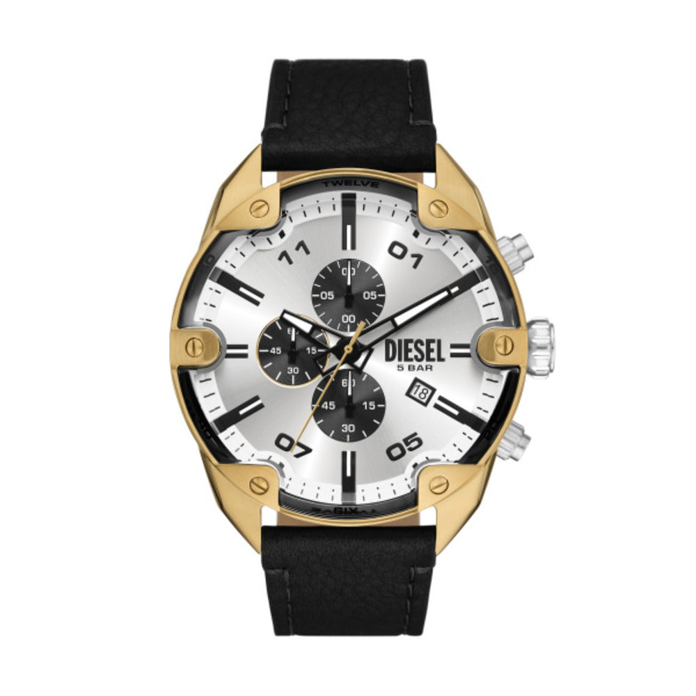 Men Spiked Black 49mm Watch