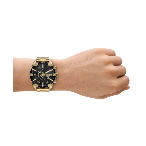 Men Spiked Gold 49mm Watch