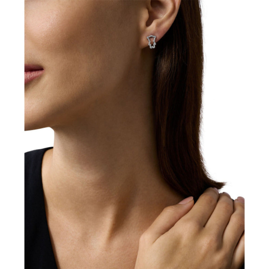Women Sentimental Two Tone Earrings