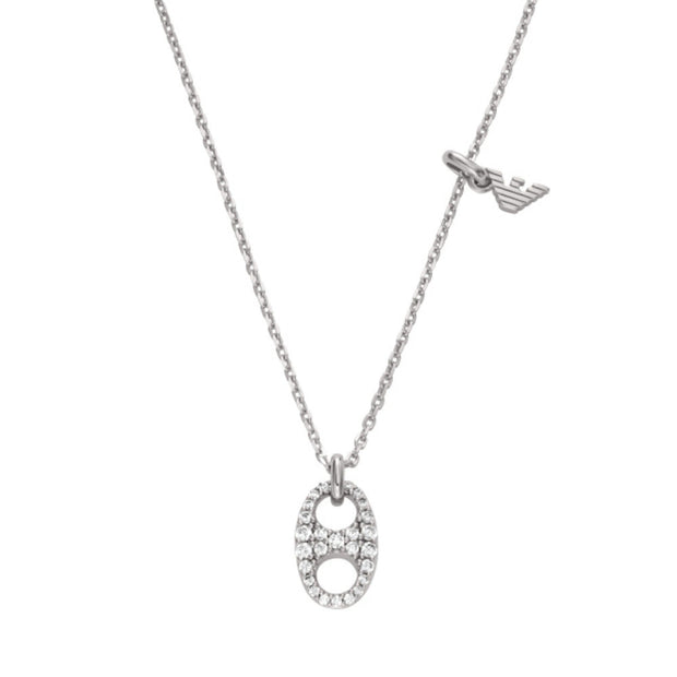 Women Eagle Logo Silver Necklace