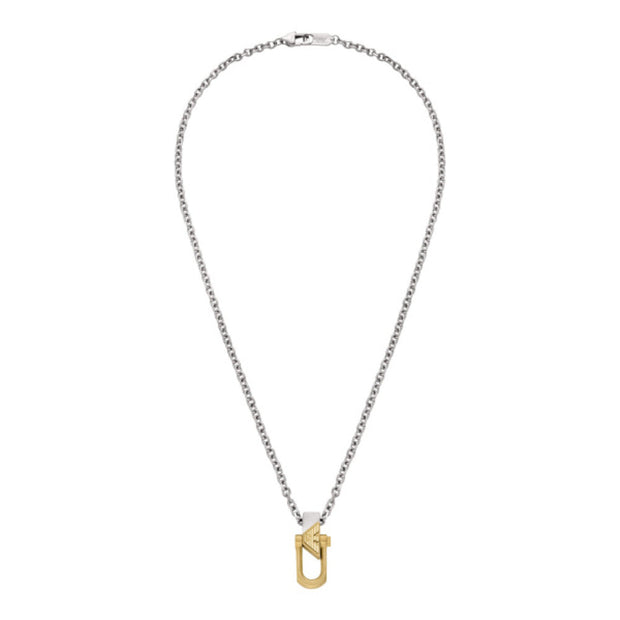 Men Eagle Logo Silver Necklace