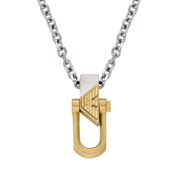 Men Eagle Logo Silver Necklace