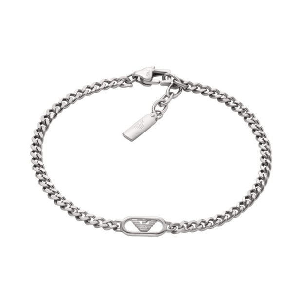 Men Eagle Logo Silver Bracelet