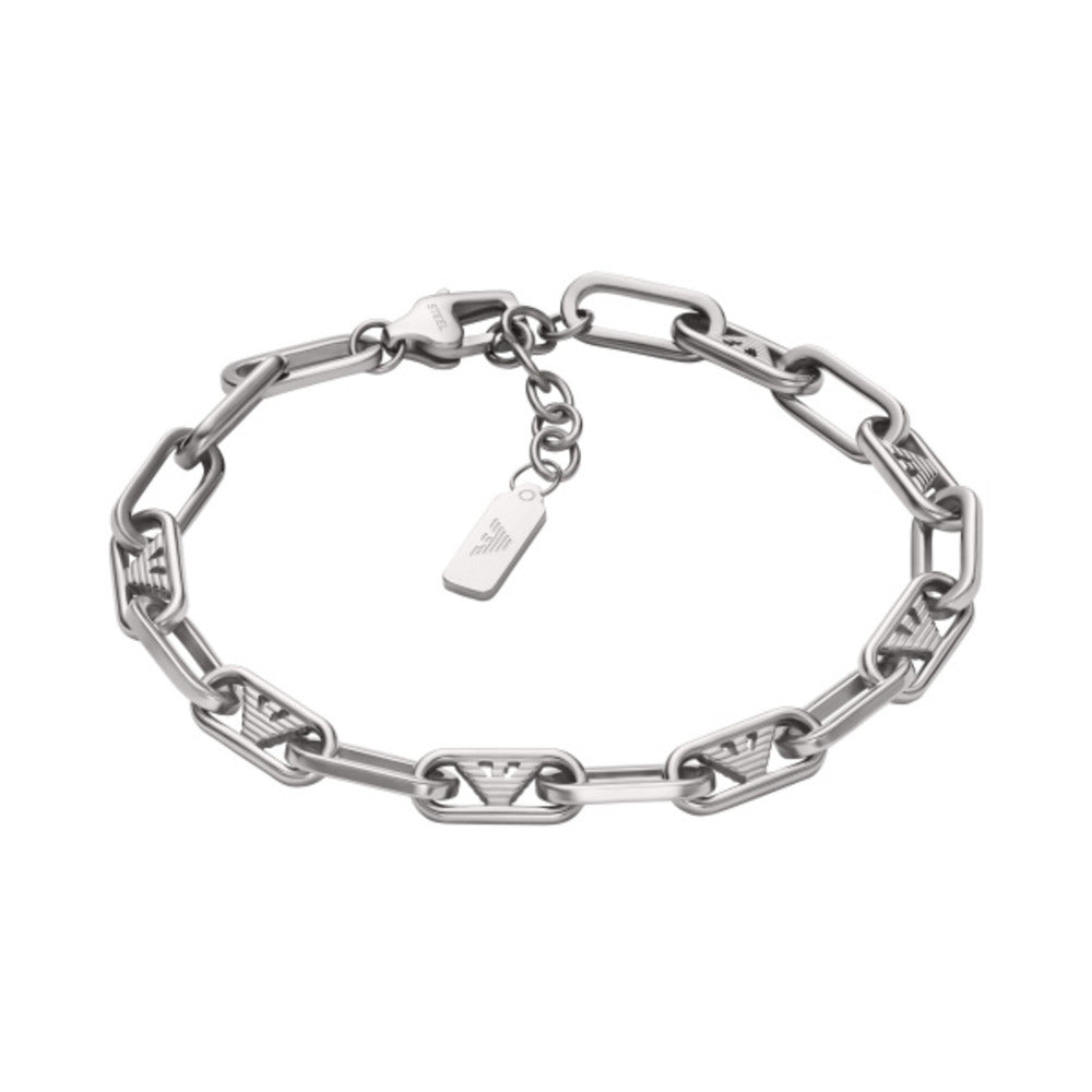 Men Eagle Logo Silver Bracelet
