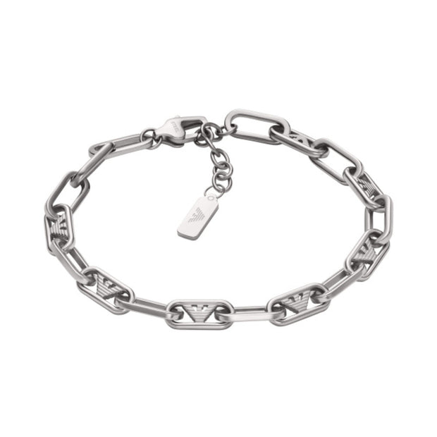 Men Eagle Logo Silver Bracelet