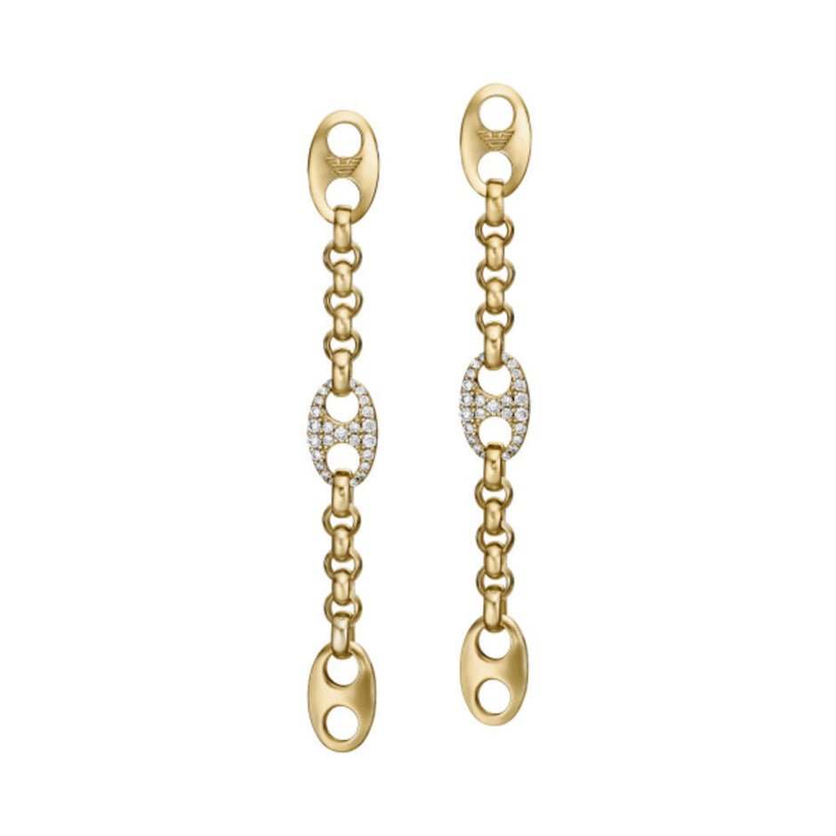 Women Eagle Logo Gold Earrings