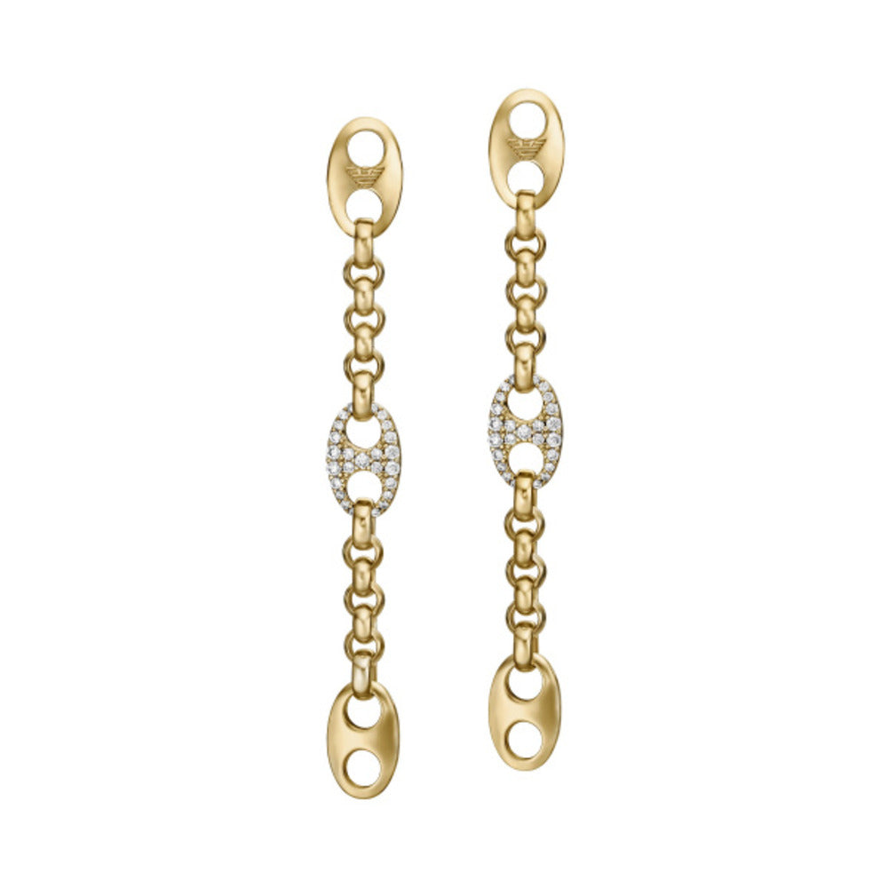 Women Eagle Logo Gold Earrings