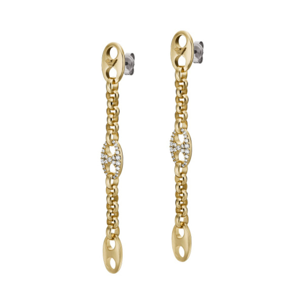 Women Eagle Logo Gold Earrings