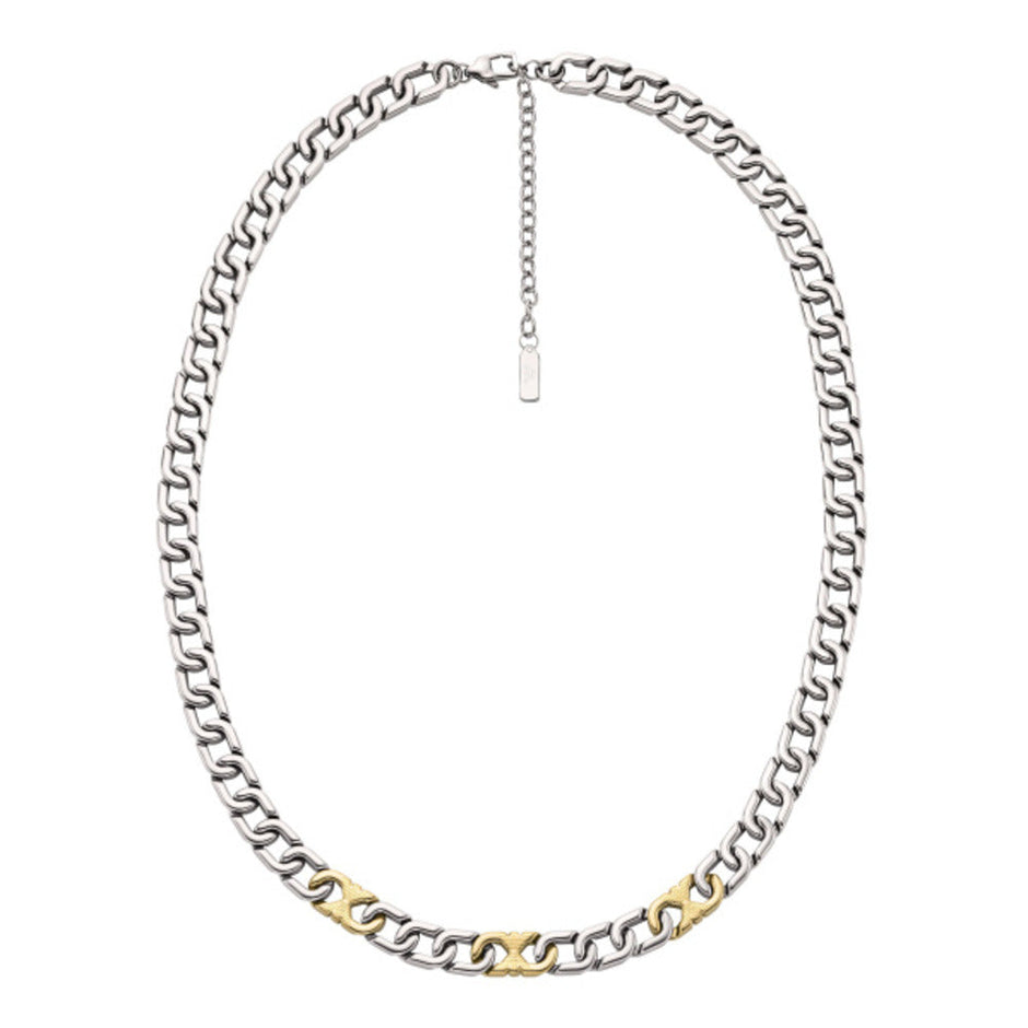 Men Eagle Logo Silver Necklace