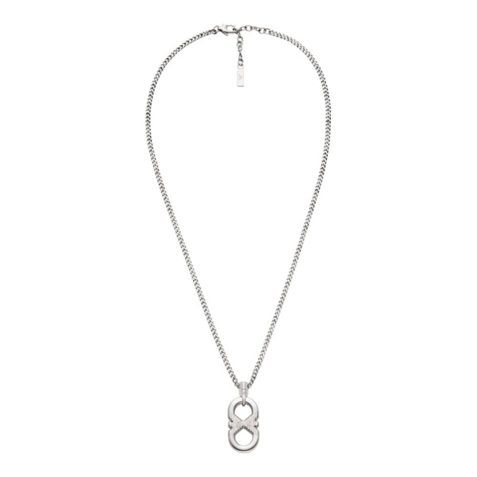 Men Eagle Logo Silver Necklace