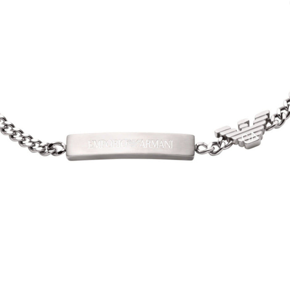 Men Eagle Logo Silver Bracelet