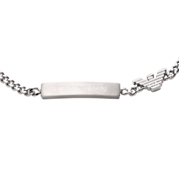Men Eagle Logo Silver Bracelet