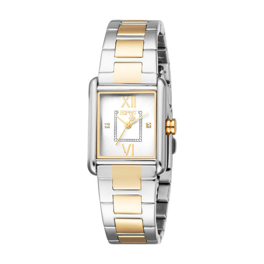 Women Avery Silver/Gold Rectangle Watch