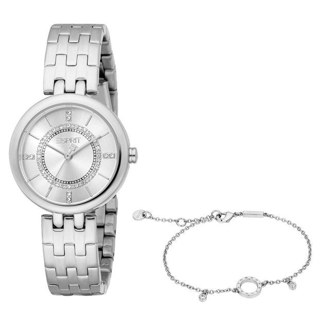 Women Myra Silver Watch Set