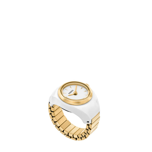 Women White Ring Watch