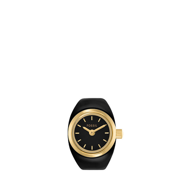 Women Black Ring Watch