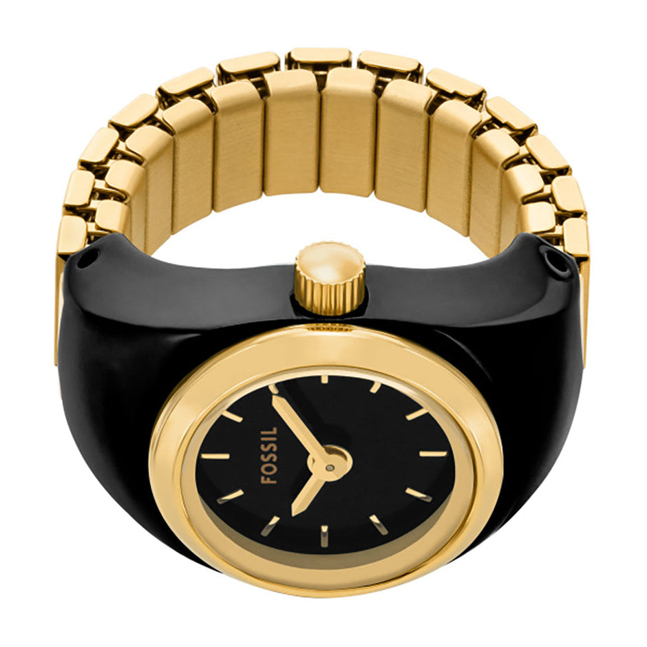 Women Black Ring Watch