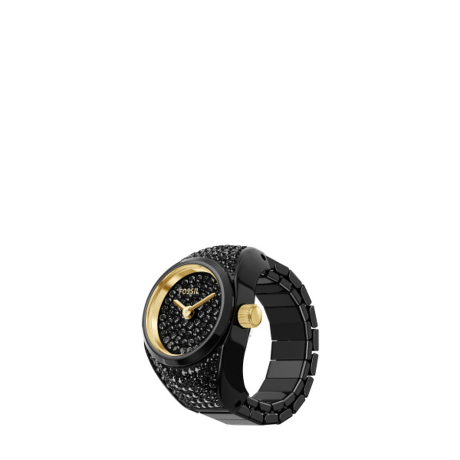 Women Black Ring Watch
