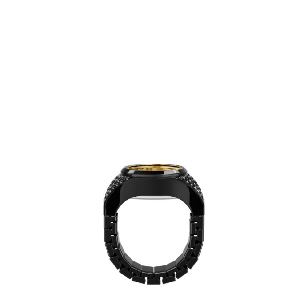 Women Black Ring Watch
