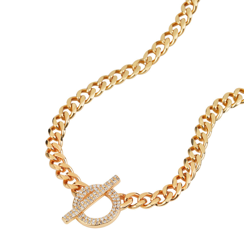 Women Orietta O Crossed Blue Necklace